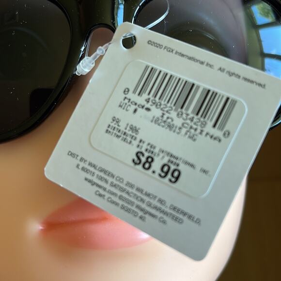 Round Club Sunglasses Black 100% UVA UVB Protection - Picture 4 of 11